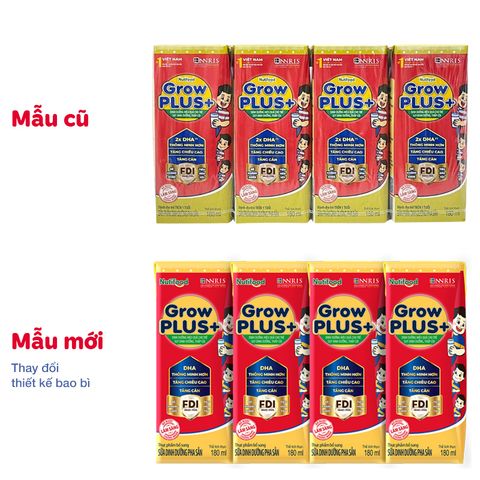 Sữa bột pha sẵn Nutifood GrowPLUS+ Suy Dinh Dưỡng hương vani