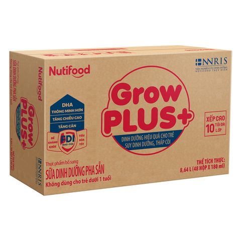 Sữa bột pha sẵn Nutifood GrowPLUS+ Suy Dinh Dưỡng hương vani