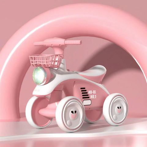 Xe chòi chân 618, 4 bánh thăng bằng, có đèn, có giỏ