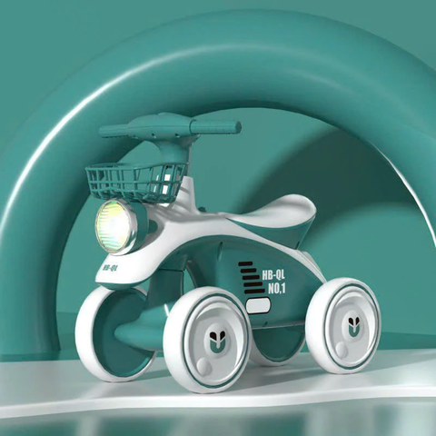 Xe chòi chân 618, 4 bánh thăng bằng, có đèn, có giỏ