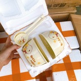 Set 2 bát sứ + 2 thìa sứ nhiều hoạ tiết (35 điểm)