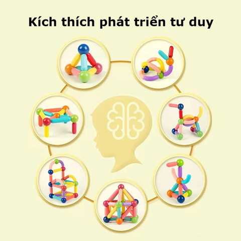 Bộ xếp hình nam châm cho bé (64 chi tiết)