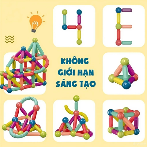 Bộ xếp hình nam châm cho bé (64 chi tiết)