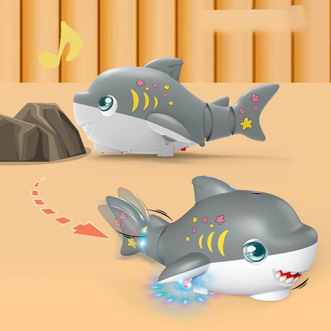 Đồ chơi cá mập thổi bóng có nhạc và đèn led vui nhộn cho bé