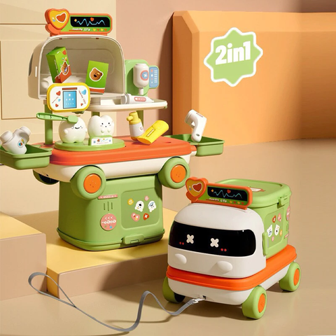 Đồ chơi xe kéo 2 trong 1 cho bé, xe ô tô biến hình