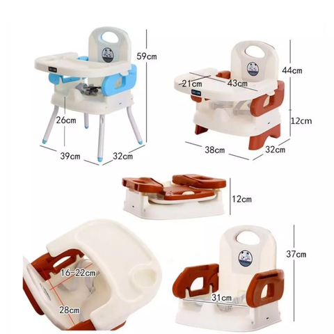 Ghê ăn dặm 518 gấp gọn 3in1 chân sắt cho bé yêu