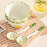 Set 2 bát sứ + 2 thìa sứ nhiều hoạ tiết (35 điểm)