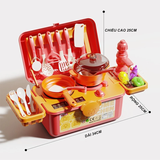 Đồ chơi hướng nghiệp Vali Quầy Bếp, đồ dùng bếp nhiều chi tiết mô phỏng dụng cụ nhà bếp
