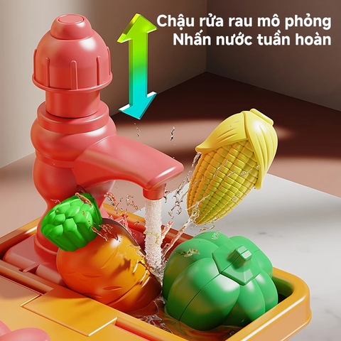 Đồ chơi hướng nghiệp Vali Quầy Bếp, đồ dùng bếp nhiều chi tiết mô phỏng dụng cụ nhà bếp