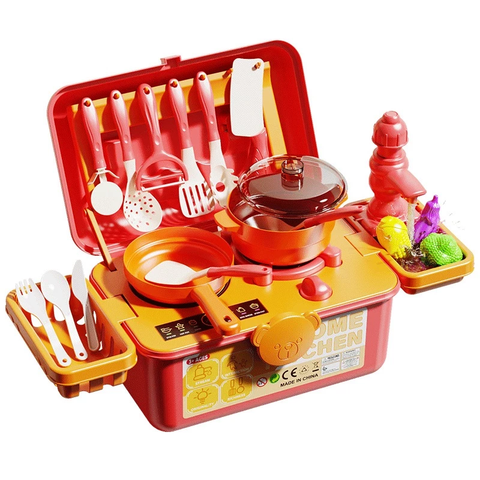 Đồ chơi hướng nghiệp Vali Quầy Bếp, đồ dùng bếp nhiều chi tiết mô phỏng dụng cụ nhà bếp