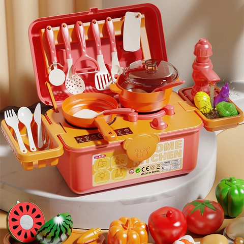 Đồ chơi hướng nghiệp Vali Quầy Bếp, đồ dùng bếp nhiều chi tiết mô phỏng dụng cụ nhà bếp