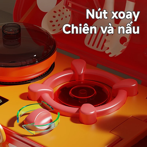 Đồ chơi hướng nghiệp Vali Quầy Bếp, đồ dùng bếp nhiều chi tiết mô phỏng dụng cụ nhà bếp