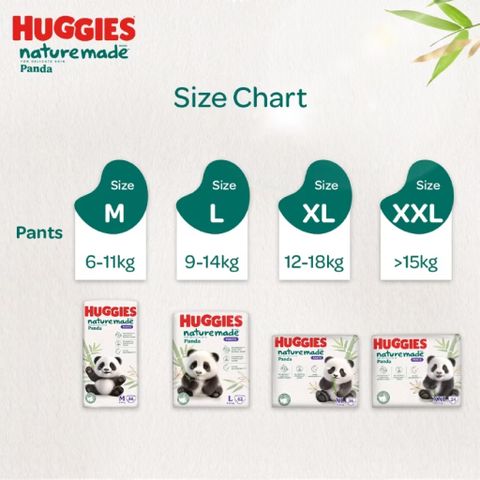 Bỉm quần Huggies Naturemade Panda M56