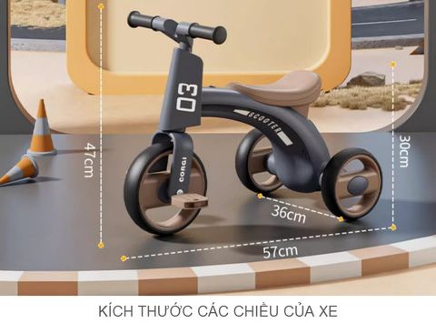 Xe đạp, xe chòi chân 3 bánh Scooter Corgi 916 cho bé