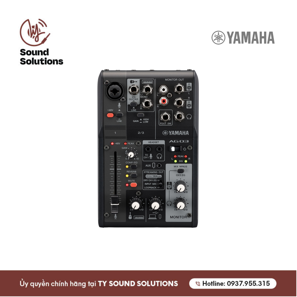 BÀN MIXER LIVETREAM CHÍNH HÃNG - YAMAHA AG03MK2
