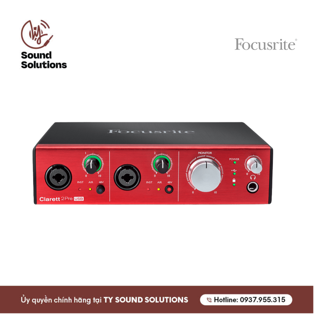 SOUNDCARDS CHÍNH HÃNG - FOCUSRITE CLARETT+ 2PRE USB C