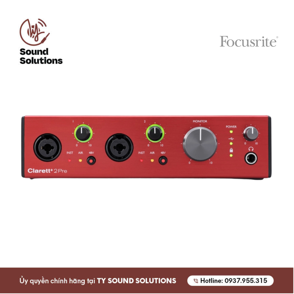 SOUNDCARDS CHÍNH HÃNG - FOCUSRITE CLARETT+ 2PRE USB C