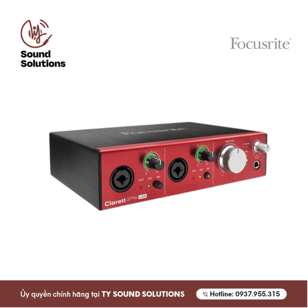 SOUNDCARDS CHÍNH HÃNG - FOCUSRITE CLARETT+ 2PRE USB C