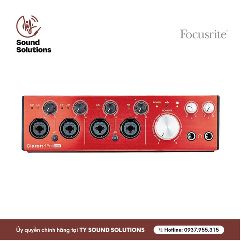  SOUNDCARDS CHÍNH HÃNG - FOCUSRITE CLARETT+ 4PRE USB C 