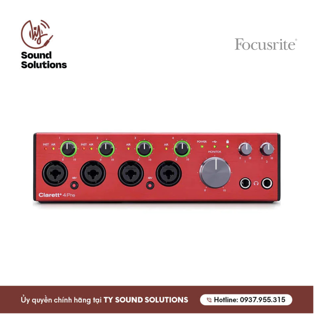 SOUNDCARDS CHÍNH HÃNG - FOCUSRITE CLARETT+ 4PRE USB C