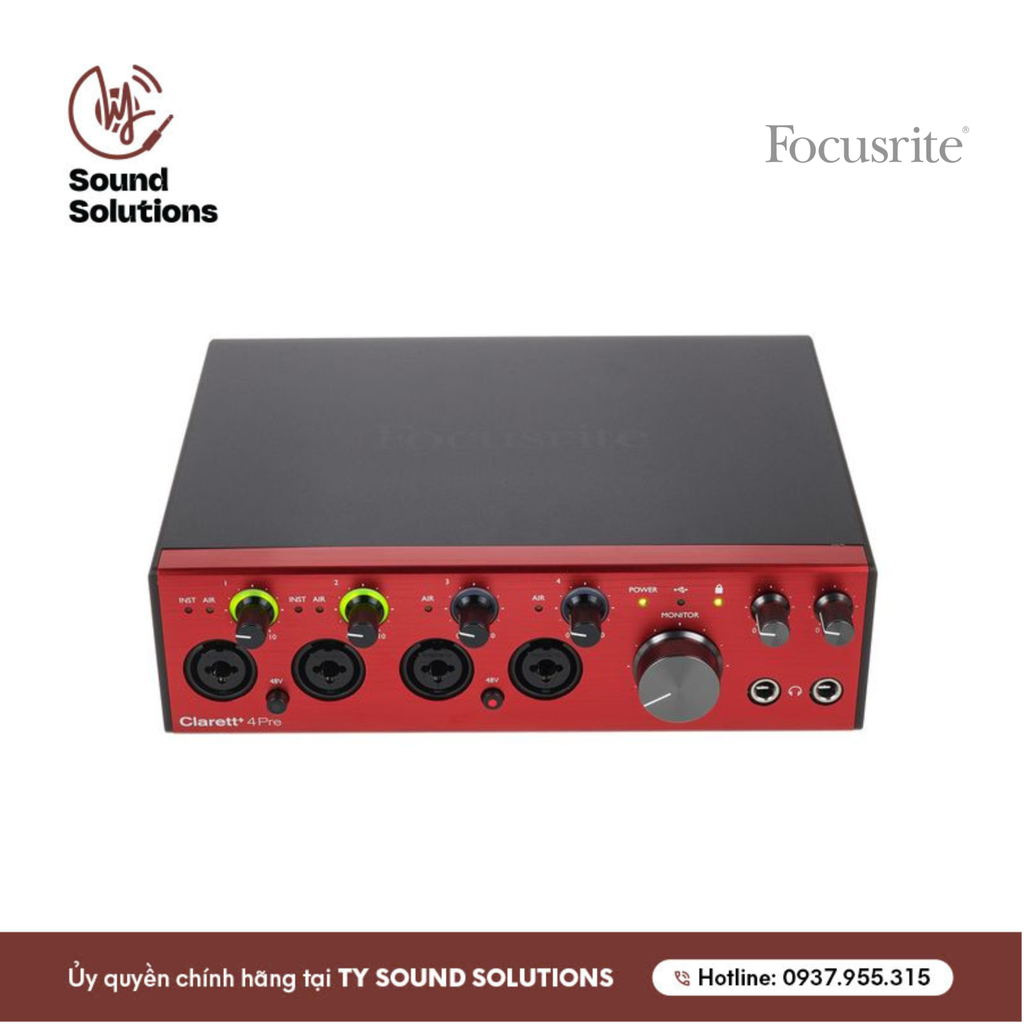 SOUNDCARDS CHÍNH HÃNG - FOCUSRITE CLARETT+ 4PRE USB C