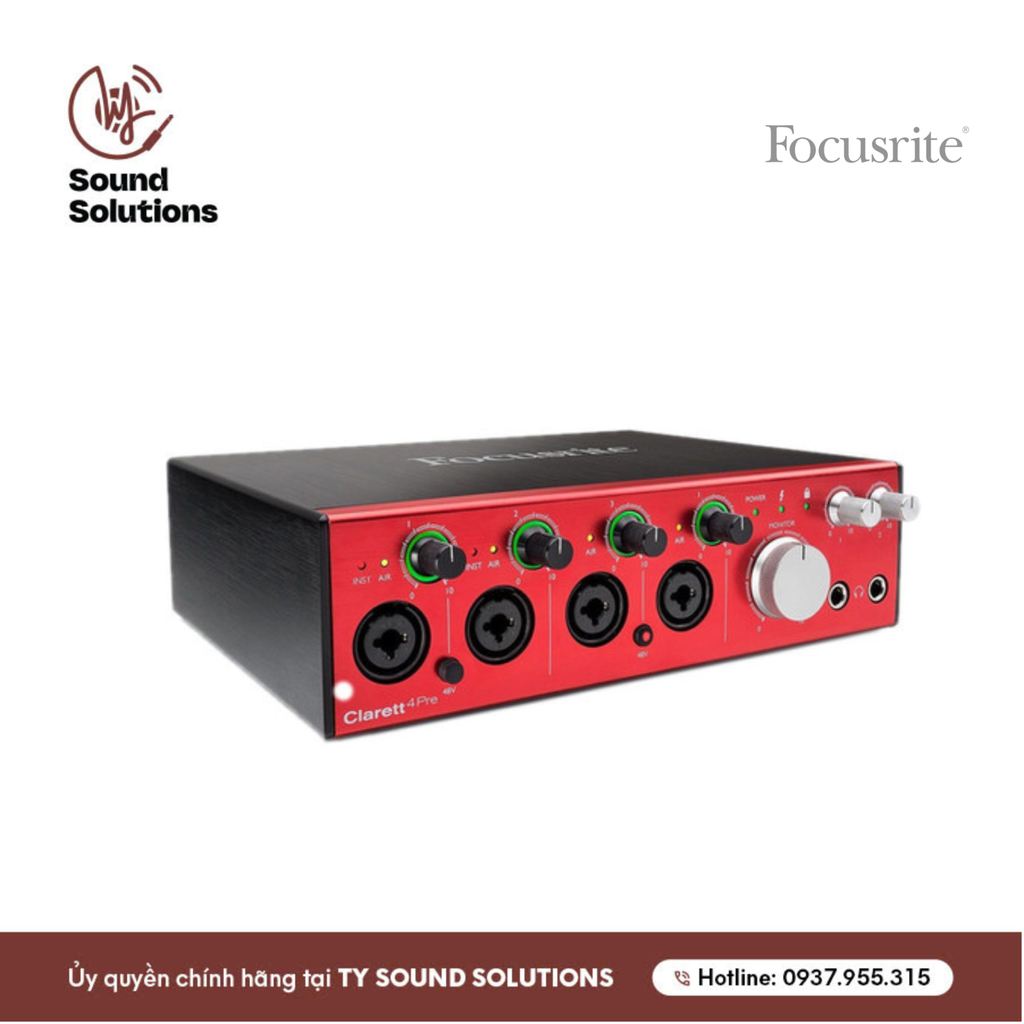 SOUNDCARDS CHÍNH HÃNG - FOCUSRITE CLARETT 4Pre THUNDERBOX
