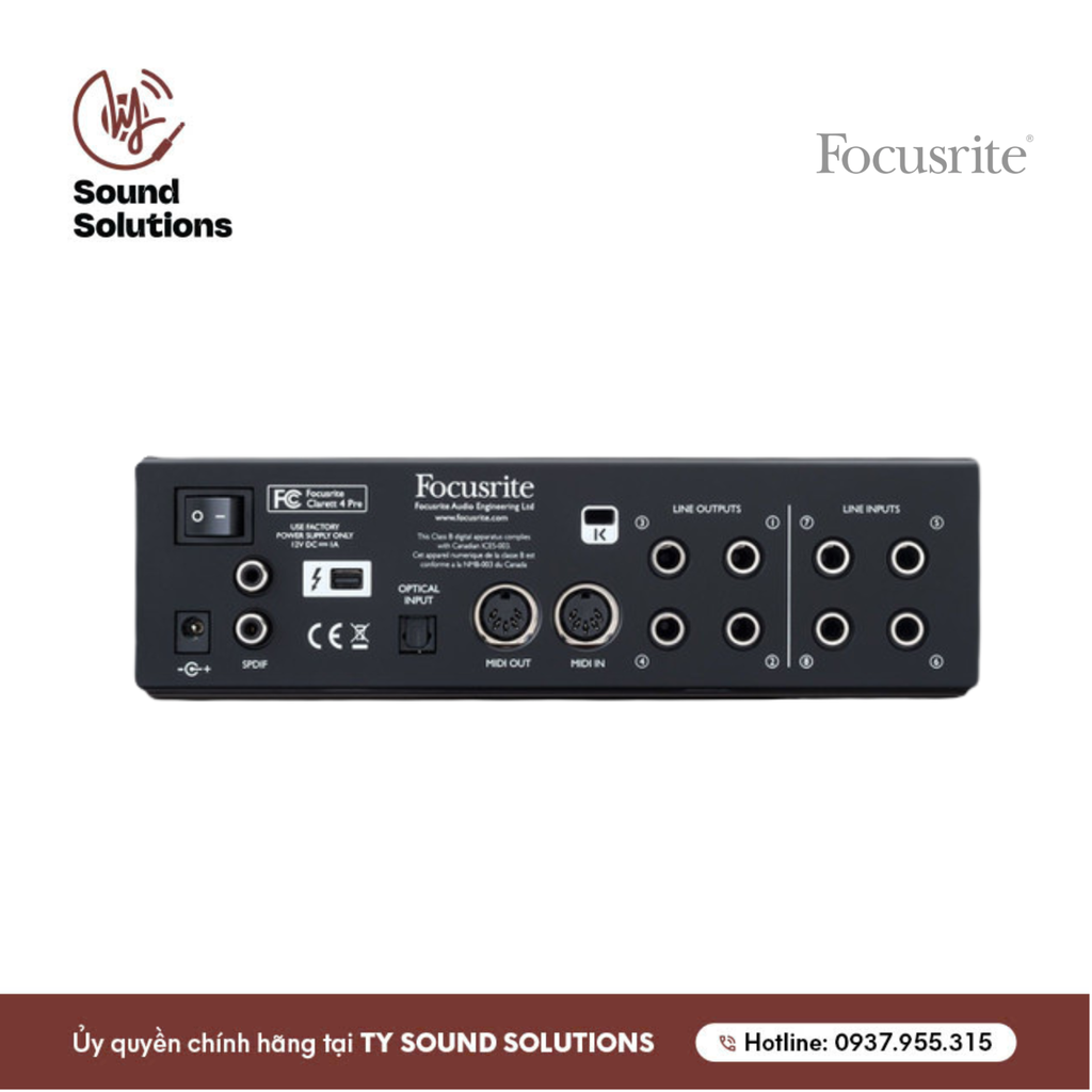 SOUNDCARDS CHÍNH HÃNG - FOCUSRITE CLARETT 4Pre THUNDERBOX