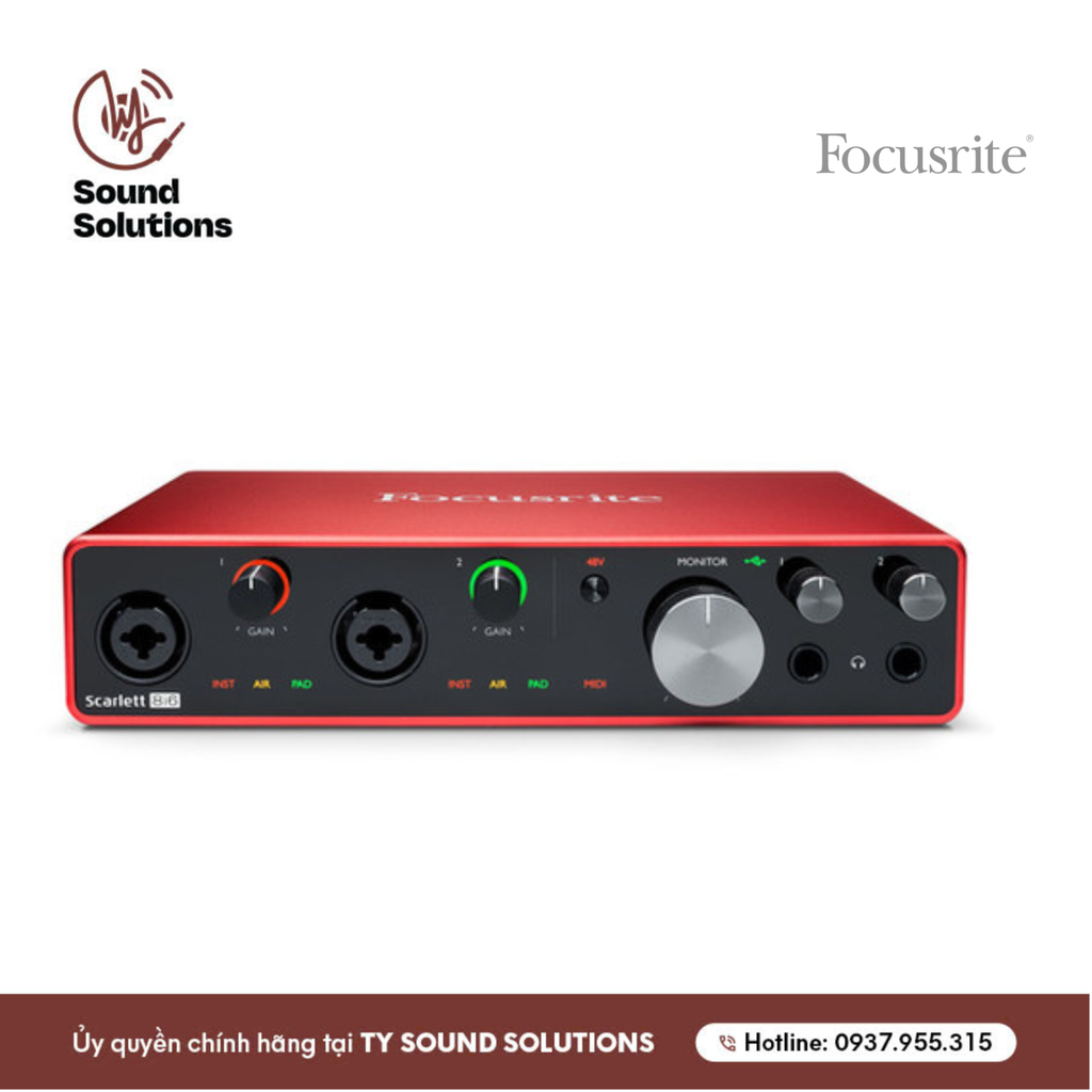 SOUNDCARDS CHÍNH HÃNG - FOCUSRITE SCARLETT 8i6 ( 3rd GEN )