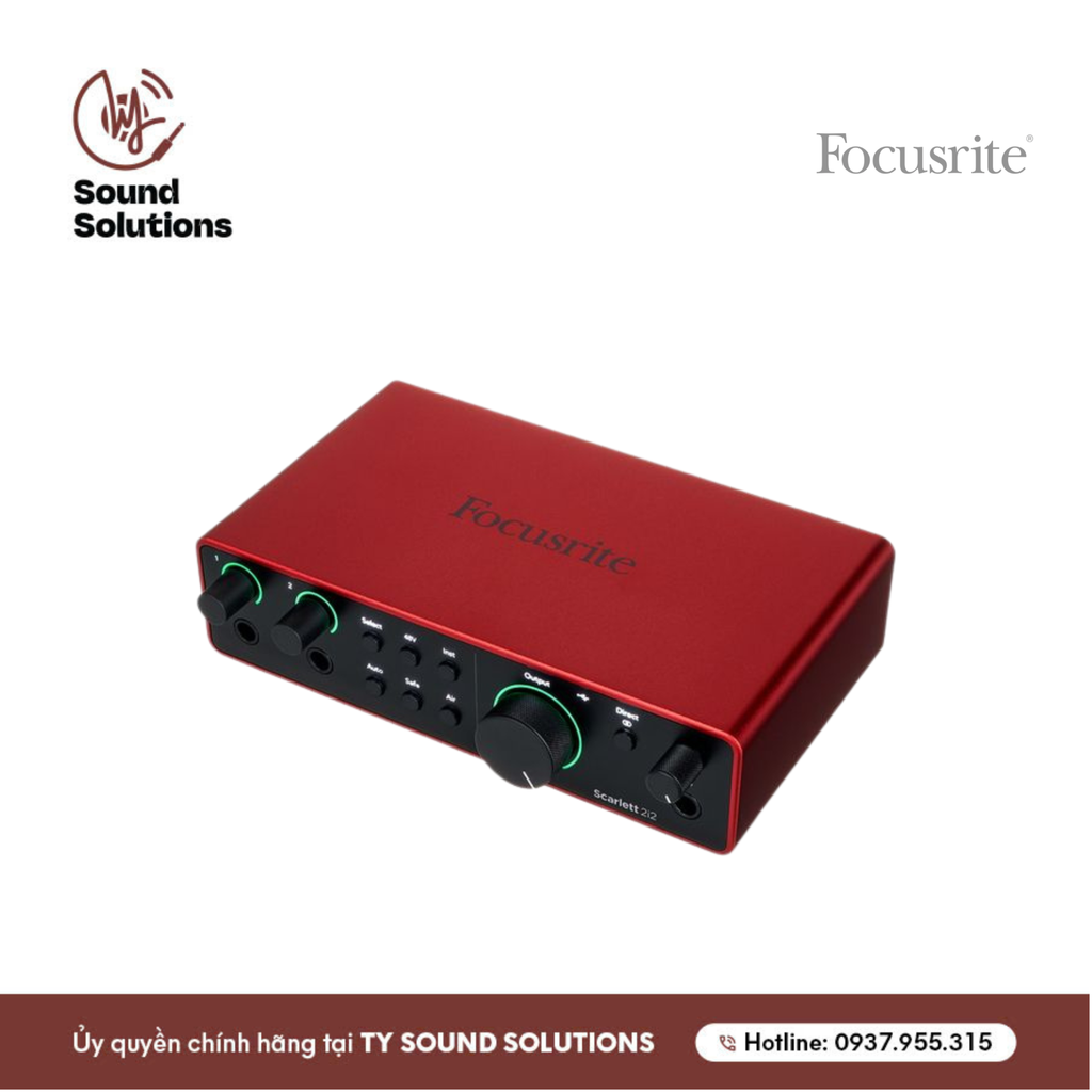 COMBO SOUNDCARD-MICRO-PHONE  CHÍNH HÃNG - FOCUSRITE SCARLETT 2i2 STUDIO ( 4th GENERATION )