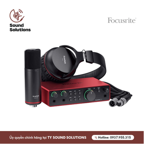  COMBO SOUNDCARD-MICRO-PHONE  CHÍNH HÃNG - FOCUSRITE SCARLETT 2i2 STUDIO ( 4th GENERATION ) 