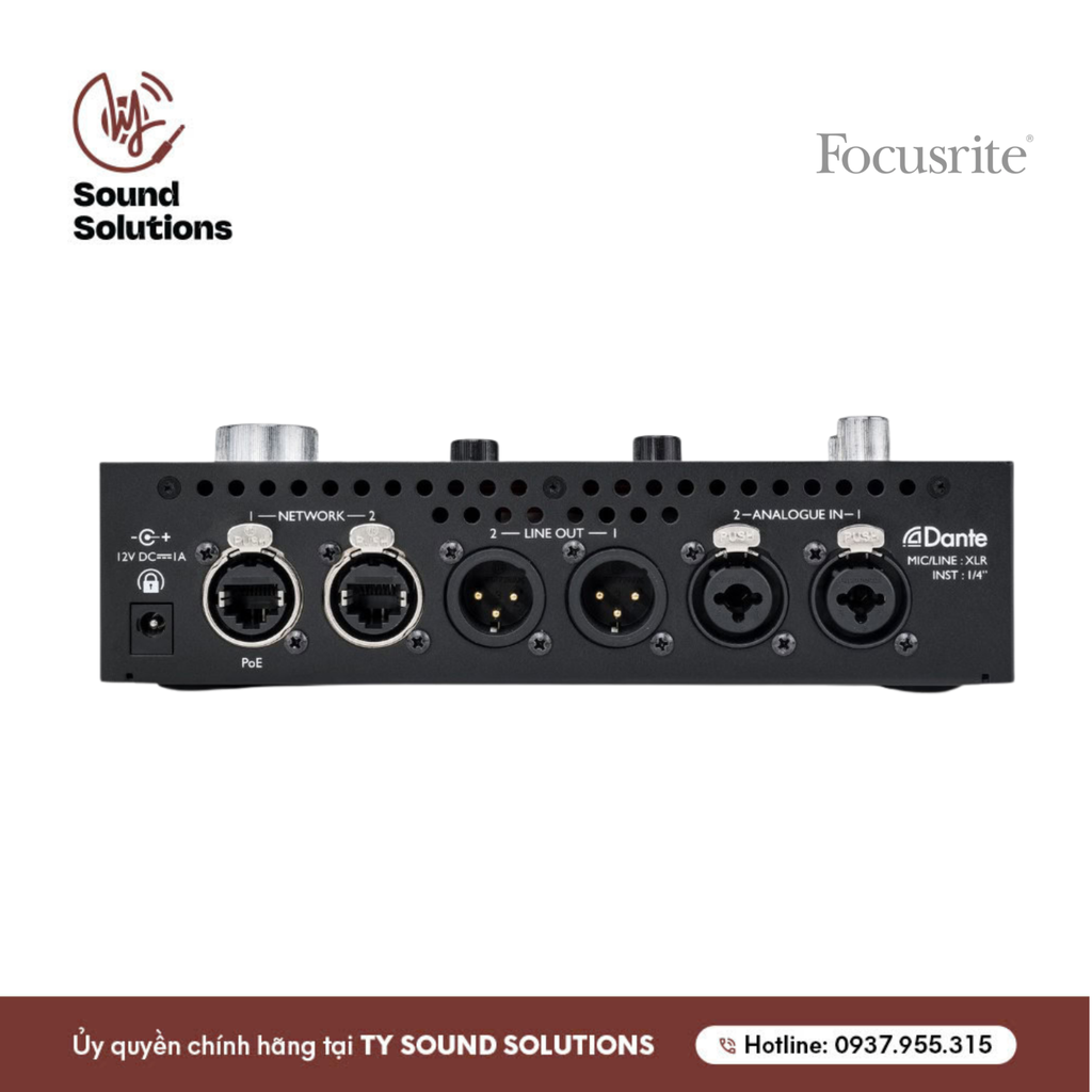 PREAMP CHÍNH HÃNG - FOCUSRITE REDNET X2P 2x2 DANTE AUDIO