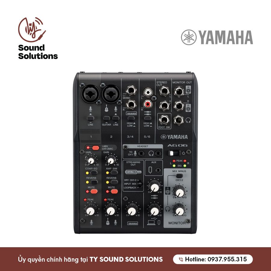 BÀN MIXER LIVESTREAM CHÍNH HÃNG - YAMAHA AG06MK2