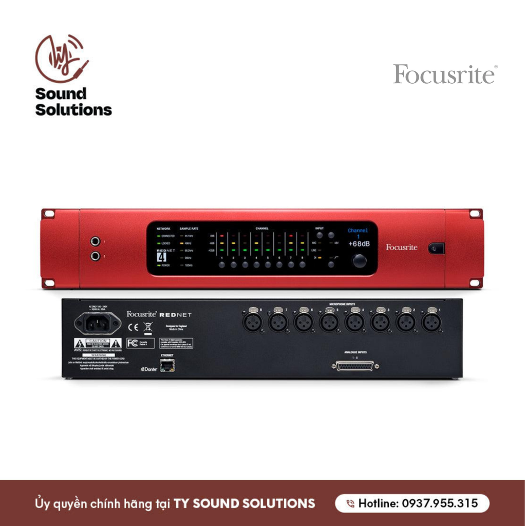 PREAMP CHÍNH HÃNG - FOCUSRITE REDNET 4 DANTE