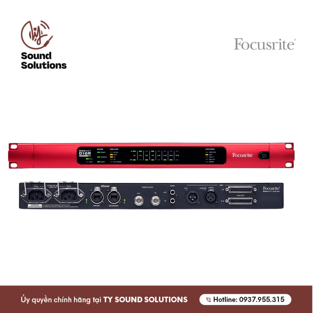 SOUNDCARDS CHÍNH HÃNG - FOCUSRITE REDNET D16R REDNET 1U (16 CHANNEL)