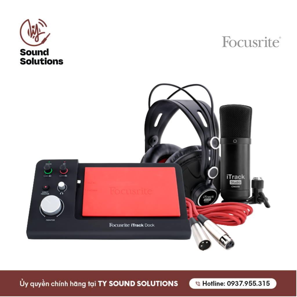 COMBO SOUNDCARD-MICRO-PHONE  CHÍNH HÃNG - FOCUSRITE ITRACK DOCKS STUDIO