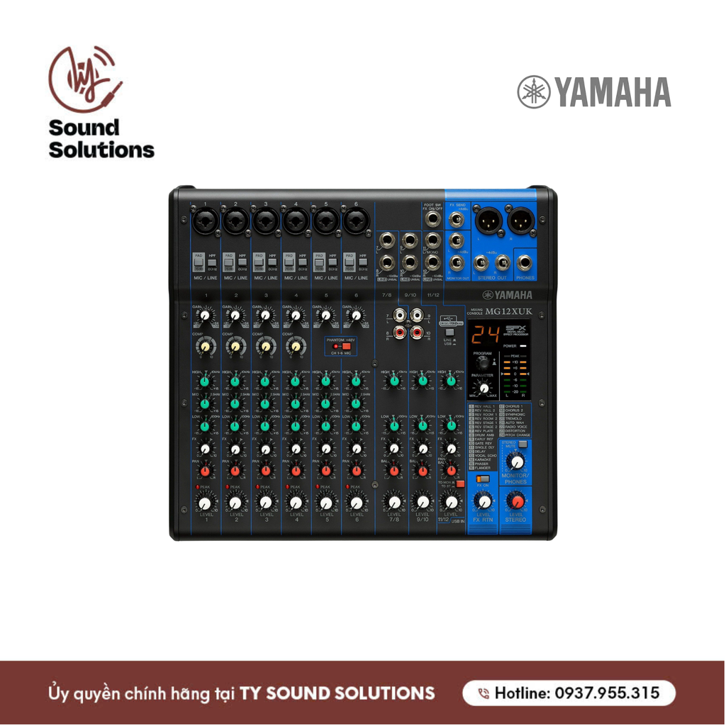 BÀN MIXER CHÍNH HÃNG -YAMAHA MG12XUK