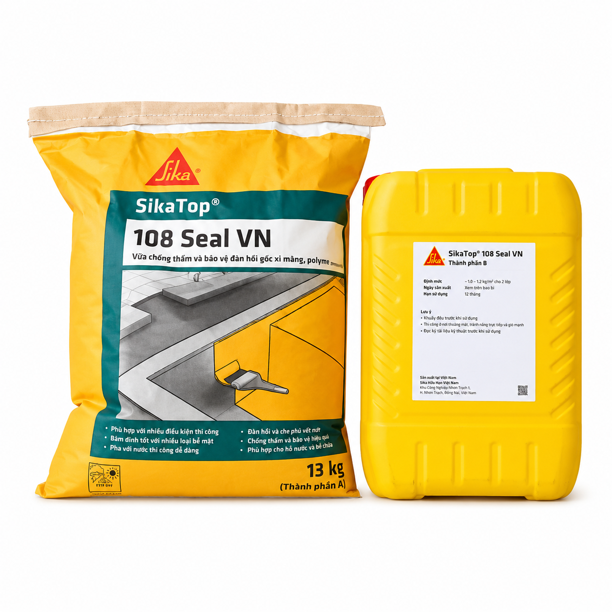  SikaTop 108 Seal VN - Vữa Chống Thấm Đàn Hồi Gốc Xi Măng Polymer 