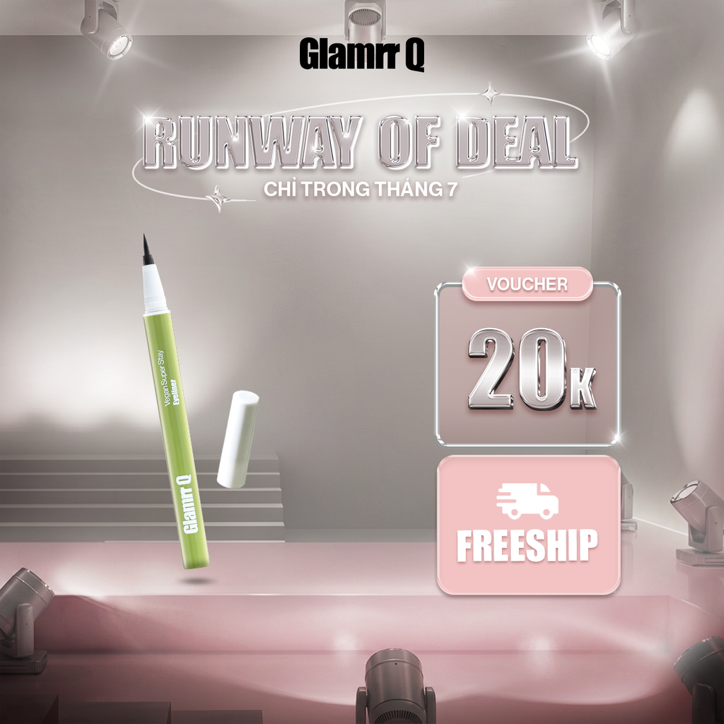 Kẻ Mắt Glamrr Q Chống Nước Thuần Chay Vegan Super Stay Eyeliner (0.6g)