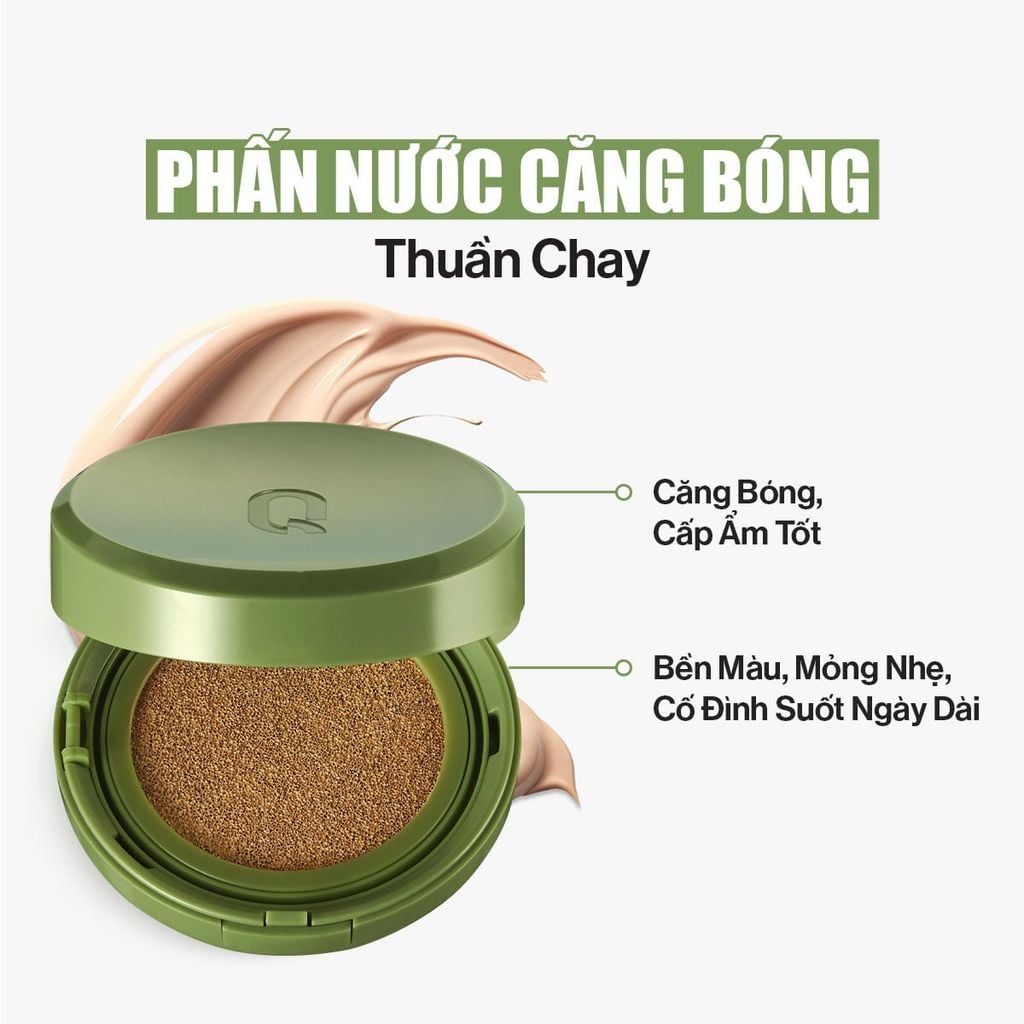 Phấn Nước Căng Bóng Glamrr Q Vegan Super Glow Cushion SPF50+/PA++++ (1 lõi x 15g)