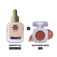 [DEAL ĐỘC QUYỀN] Combo Glamrr Q Kem Nền Serum Căng Bóng SkinTint 30ml + Má Hồng Kem Đa Năng Lip Cheek Pot 1.8g