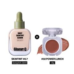 [DEAL ĐỘC QUYỀN] Combo Glamrr Q Kem Nền Serum Căng Bóng SkinTint 30ml + Má Hồng Kem Đa Năng Lip Cheek Pot 1.8g