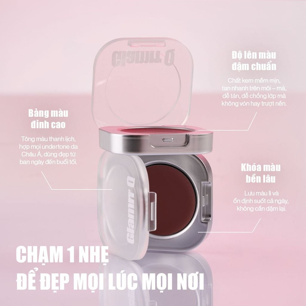 [DEAL ĐỘC QUYỀN] Combo Glamrr Q Kem Nền Serum Căng Bóng SkinTint 30ml + Má Hồng Kem Đa Năng Lip Cheek Pot 1.8g