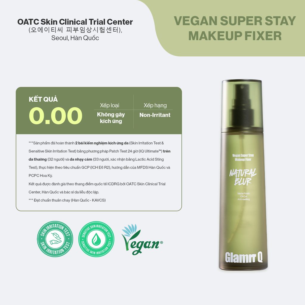Xịt Khóa Nền Glamrr Q Vegan Super Stay Makeup Fixer