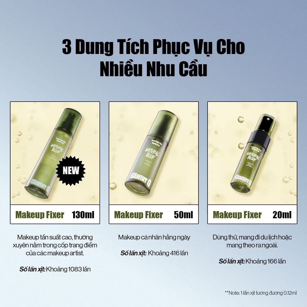 Xịt Khóa Nền Glamrr Q Vegan Super Stay Makeup Fixer
