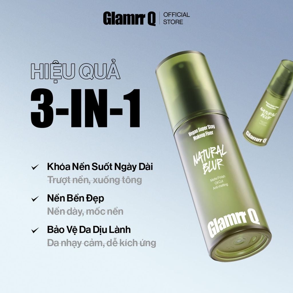 Xịt Khóa Nền Glamrr Q Vegan Super Stay Makeup Fixer