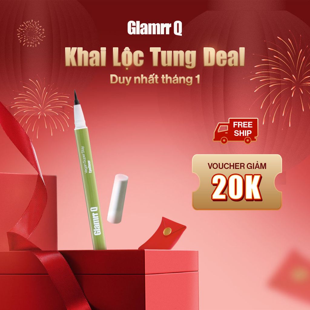 Kẻ Mắt Glamrr Q Chống Nước Thuần Chay Vegan Super Stay Eyeliner (0.6g)