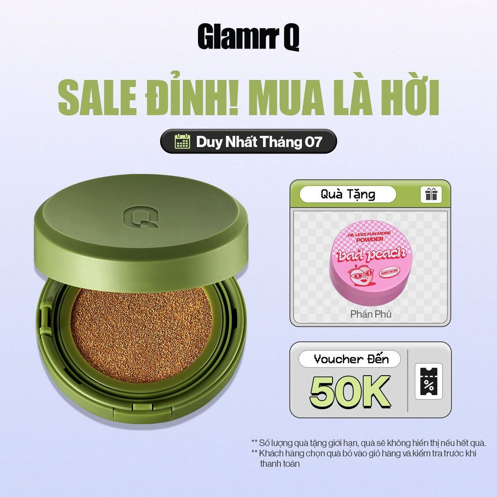 Phấn Nước Che Phủ Glamrr Q Vegan Super Cover Cushion SPF50+/PA+++ (1 lõi x 15g)