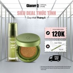 Combo Glamrr Q Cushion & Xịt Khóa Nền Cố Định Glamrr Q Vegan Super Stay Makeup Fixer