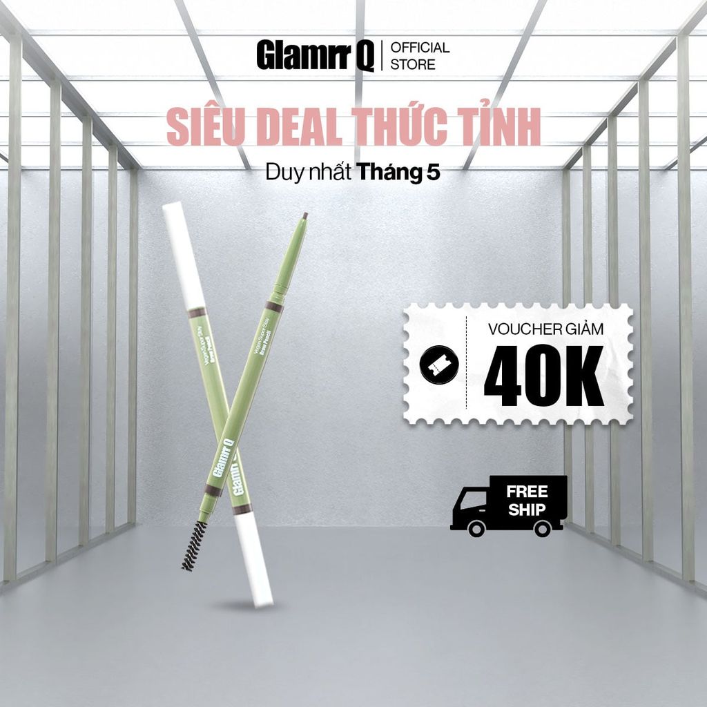 Chì Kẻ Mày Glamrr Q Bền Màu Thuần Chay Vegan Super Stay Brow Pencil (0.08g)