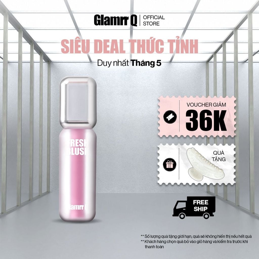 Má Hồng Kem Căng Bóng Glamrr Q Glow Lasting Fresh Blush (3.8g)
